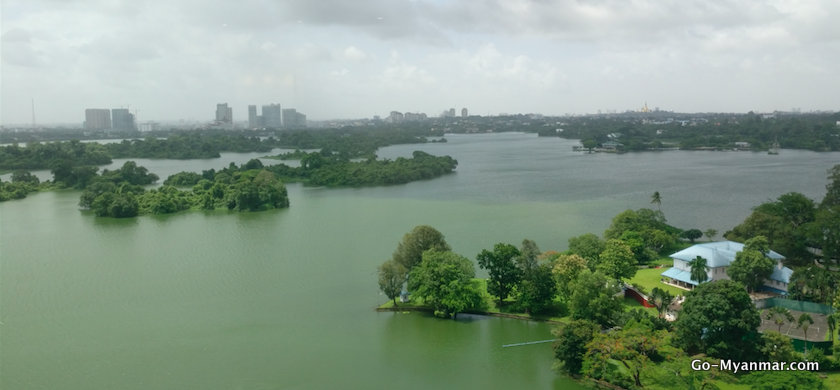 Inya Lake, looking south towards downtown