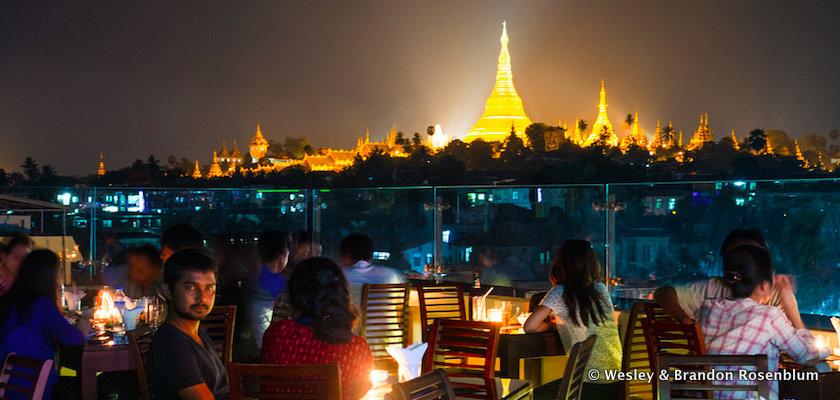 Vista Bar with view of Shwedagon Pagoda